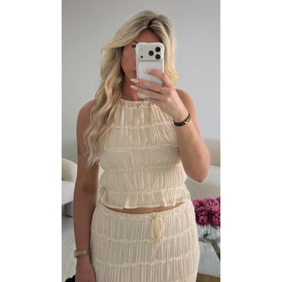 Ensemble jupe longue texturé creamy
