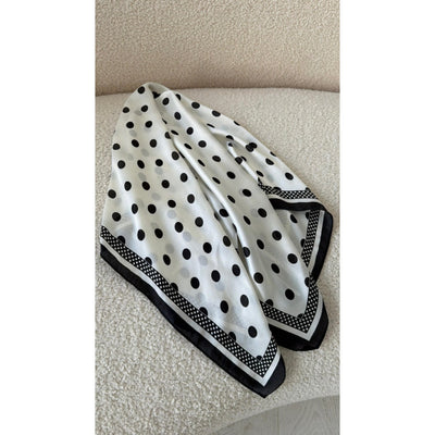 Foulard pois blanc