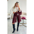 bermuda simili cuir bordeaux