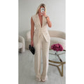Blazer cintré crème sans manches