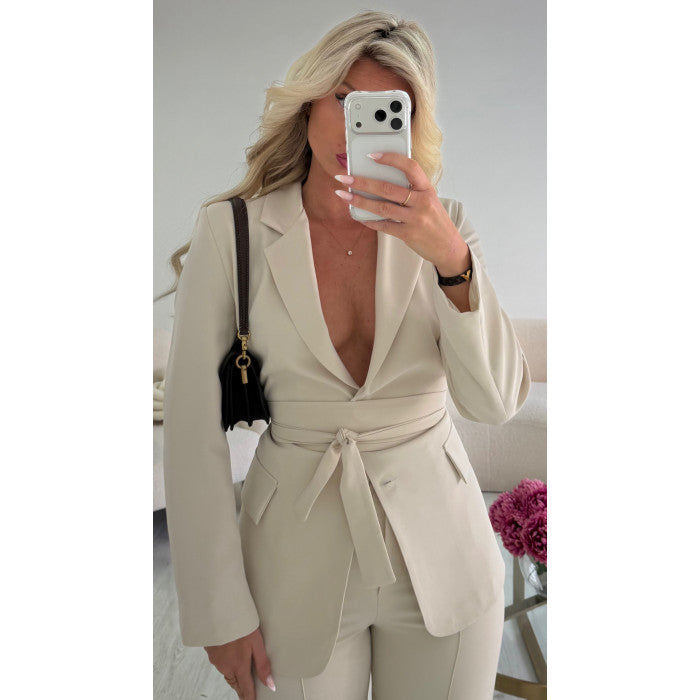 Blazer cintré/droit crème