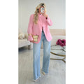 Blazer col asymétrique rose