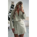 Blazer court paillette doré