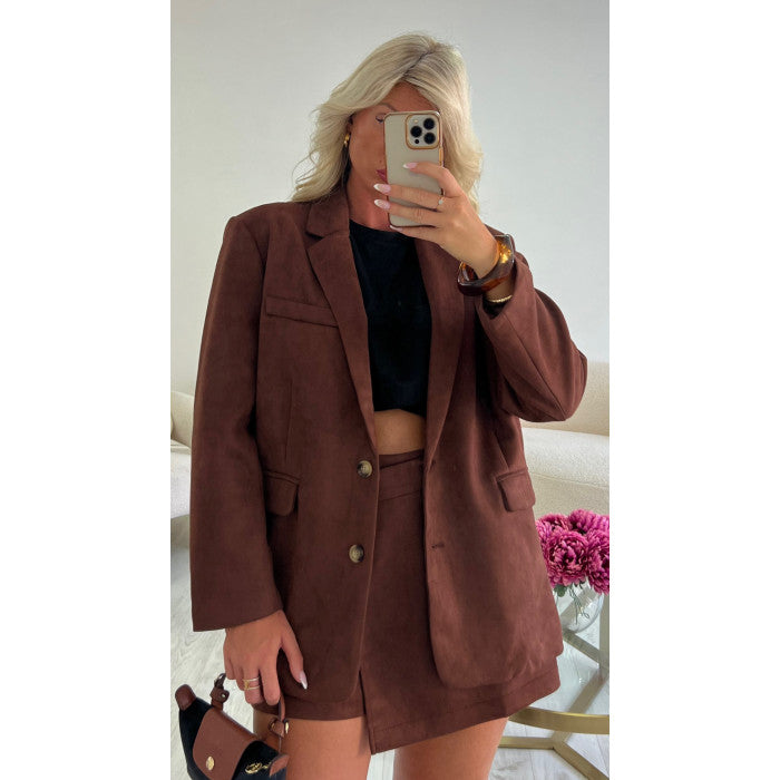 blazer daim chocolat