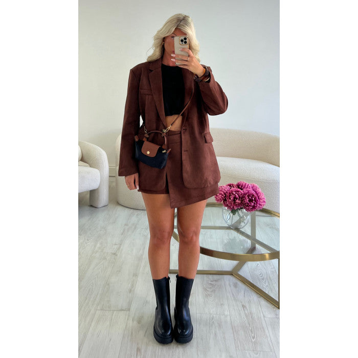 blazer daim chocolat
