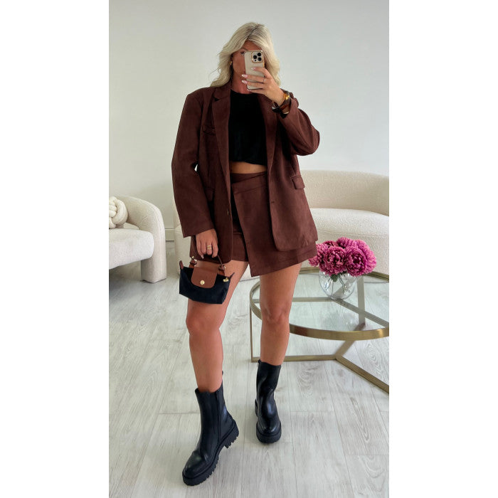 Blazer daim chocolat