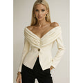 Blazer majestueux drapé blanc