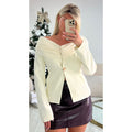 Blazer majestueux drapé blanc