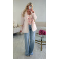 Blazer oversize dos échancré rose pastel