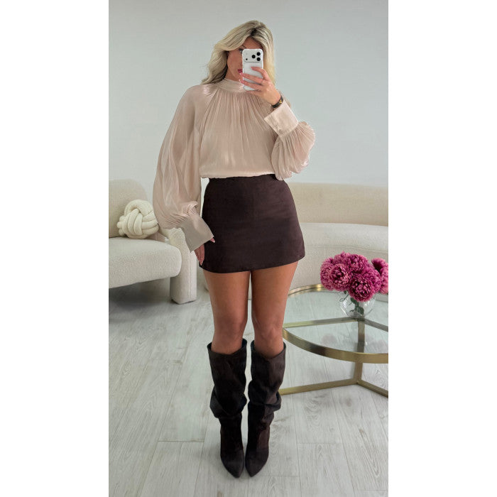Blouse irisé brillante ivoire