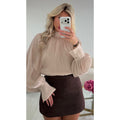 Blouse irisé brillante ivoire