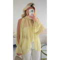 Blouse mousseline marches fendues jaune