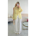 Blouse mousseline marches fendues jaune