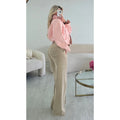Bomber simili courte col montant rose pastel