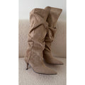 Bottes loose drapé daim beige