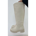 Bottes simili plates beiges
