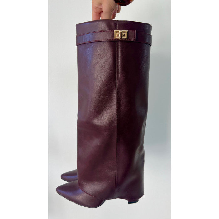 bottes inspi givenchy burgandy