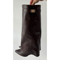 Bottes talons choco retroussé simili cuir