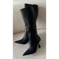 Bottes pointu talons simili cuir noires