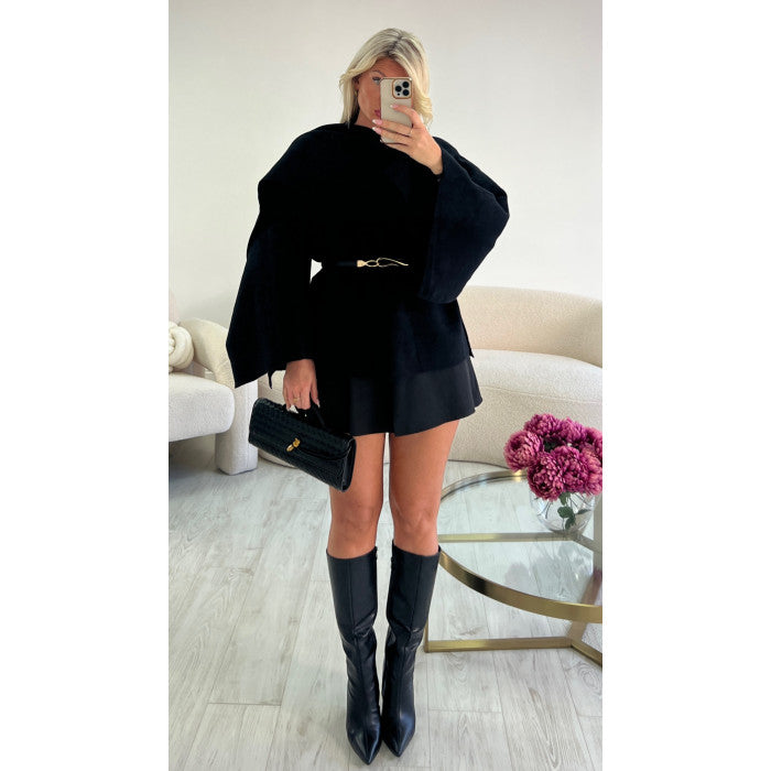 Bottes pointu talons simili cuir noires