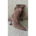 Bottines daim talons taupe
