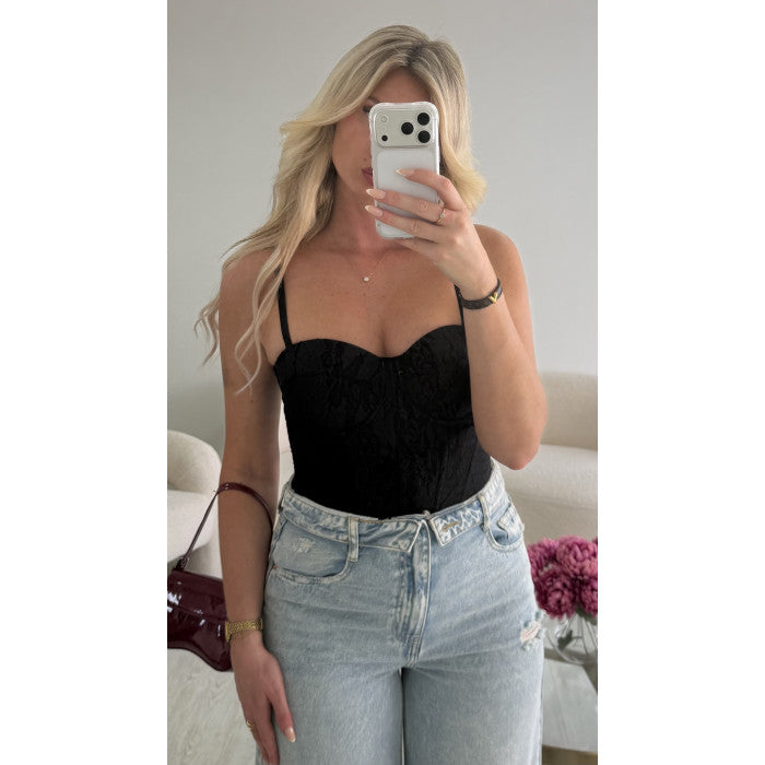 Bustier dentelle noir