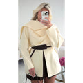 Cape épaisse creamy ceinture choco