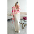 Cardigan crochet rose/beige