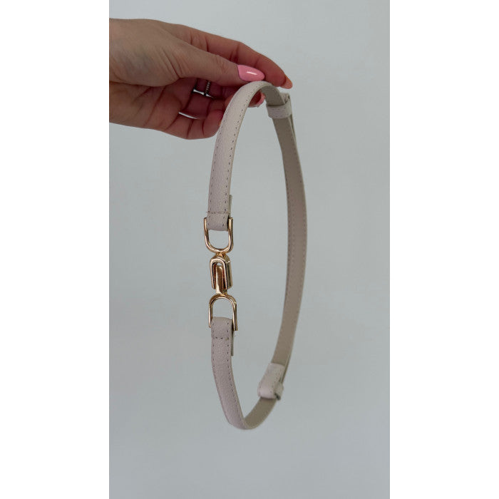 Ceinture fine beige