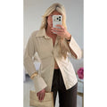Chemise cintrée lin beige