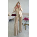 Chemise cintrée lin beige