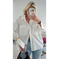 Chemise coton manche évasées blanche