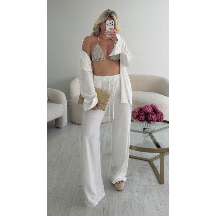 Chemise lin loose blanc