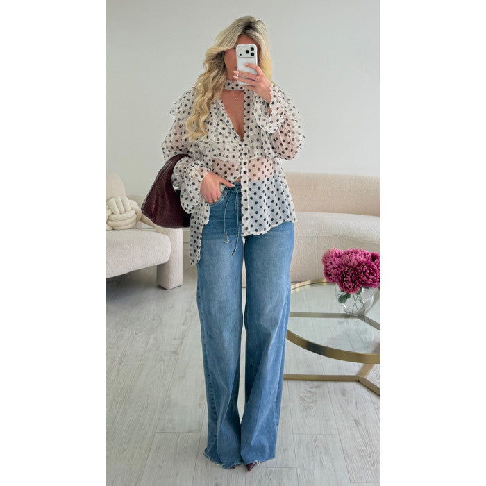 Chemise mousseline pois