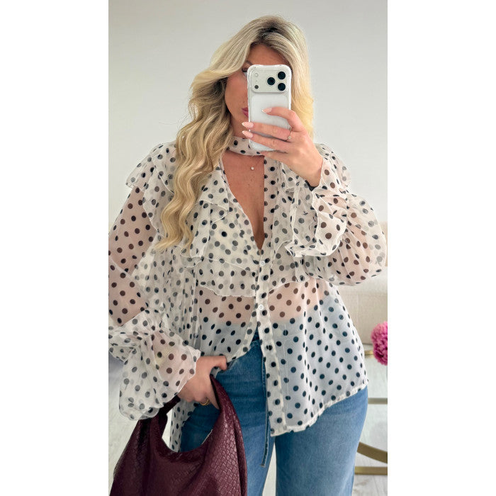 Chemise mousseline pois