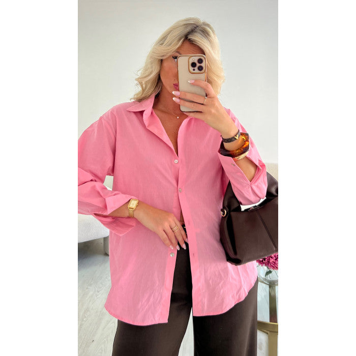 Chemise rose classique