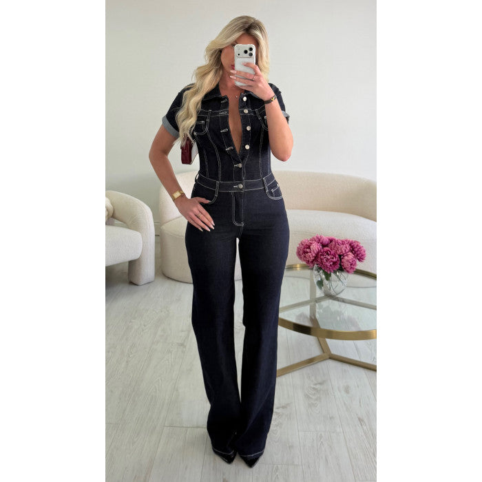 Combipantalon jeans extra long brut