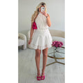 Combishort mousseline blanche
