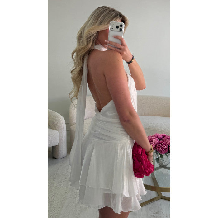 Combishort mousseline blanche