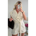 Combishort trench ivoire