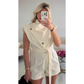 Combishort trench ivoire