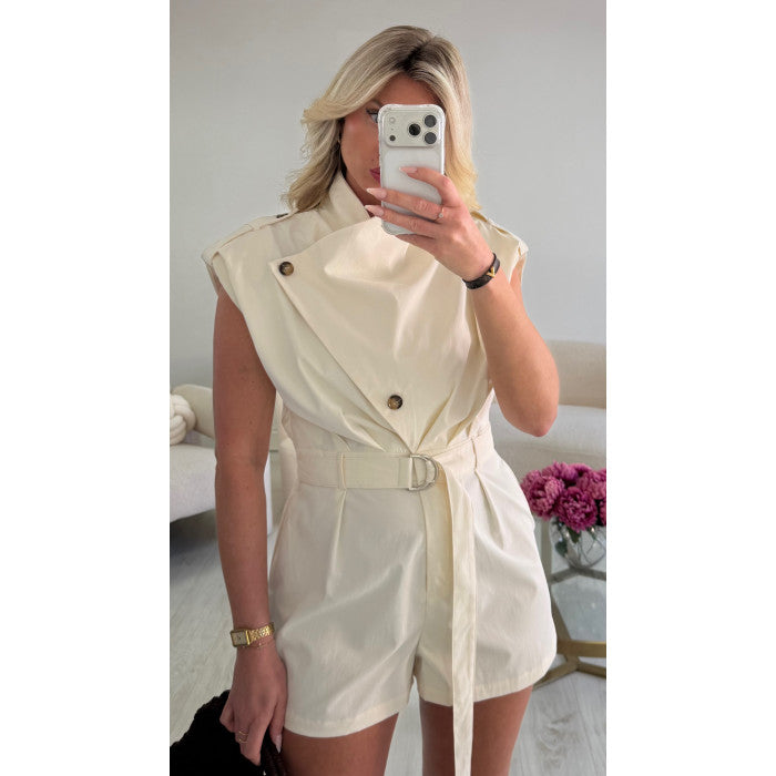 Combishort trench ivoire