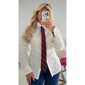 Cravate rayures bordeaux / bleu marine