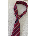 Cravate rayures bordeaux / bleu marine