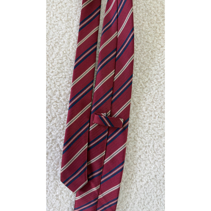 Cravate rayures bordeaux / bleu marine
