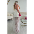 Ensemble bustier/jupe longue dentelle blanche