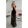 Ensemble bustier/jupe longue dentelle noir