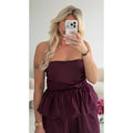 Ensemble coton bermuda prune