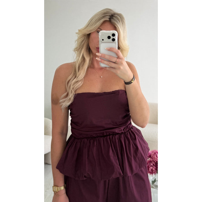 Ensemble coton bermuda prune