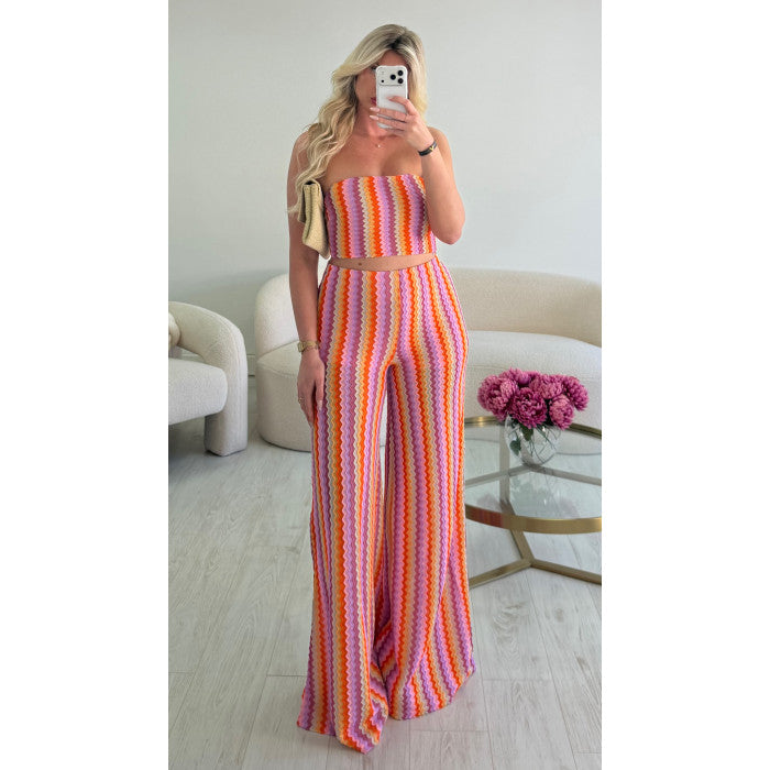 Ensemble crochet arc en ciel extra long
